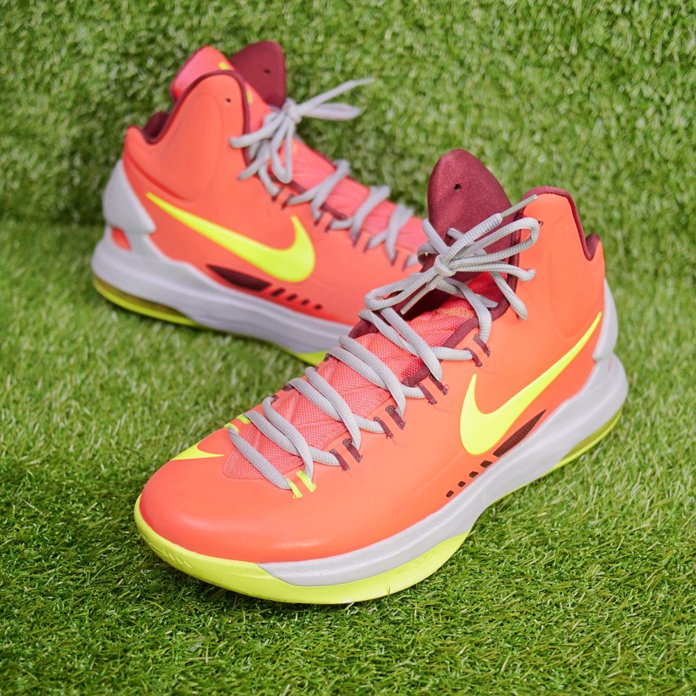 Nike KD 5 V Basketball Shoes Atomic Orange Volt - Mens Size 11.5